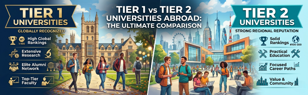 tier 1 vs tier 2 universities