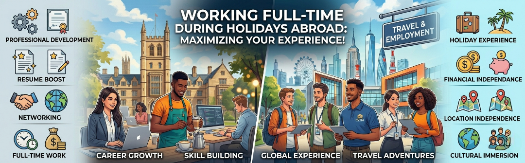 Work full-time during holidays abroad
