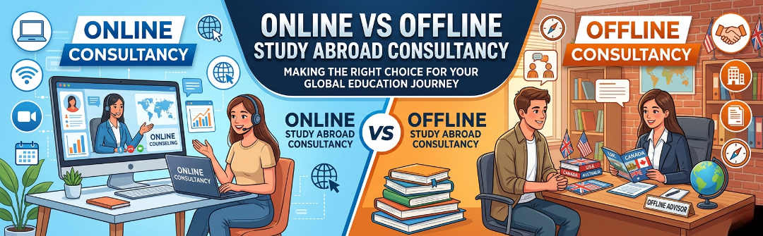 online vs offline study abroad consultancy