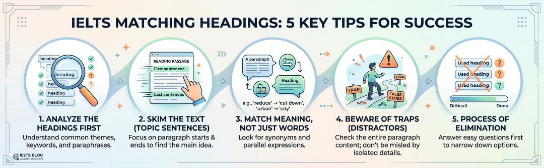 IELTS matching headings tips