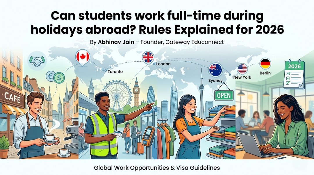 students work full-time during holidays abroad